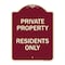 Signmission Designer Series Sign-Residents Only, Burgungy Heavy-Gauge Aluminum, 24" x 18", BU-1824-9894 A-DES-BU-1824-9894 - alternate 1